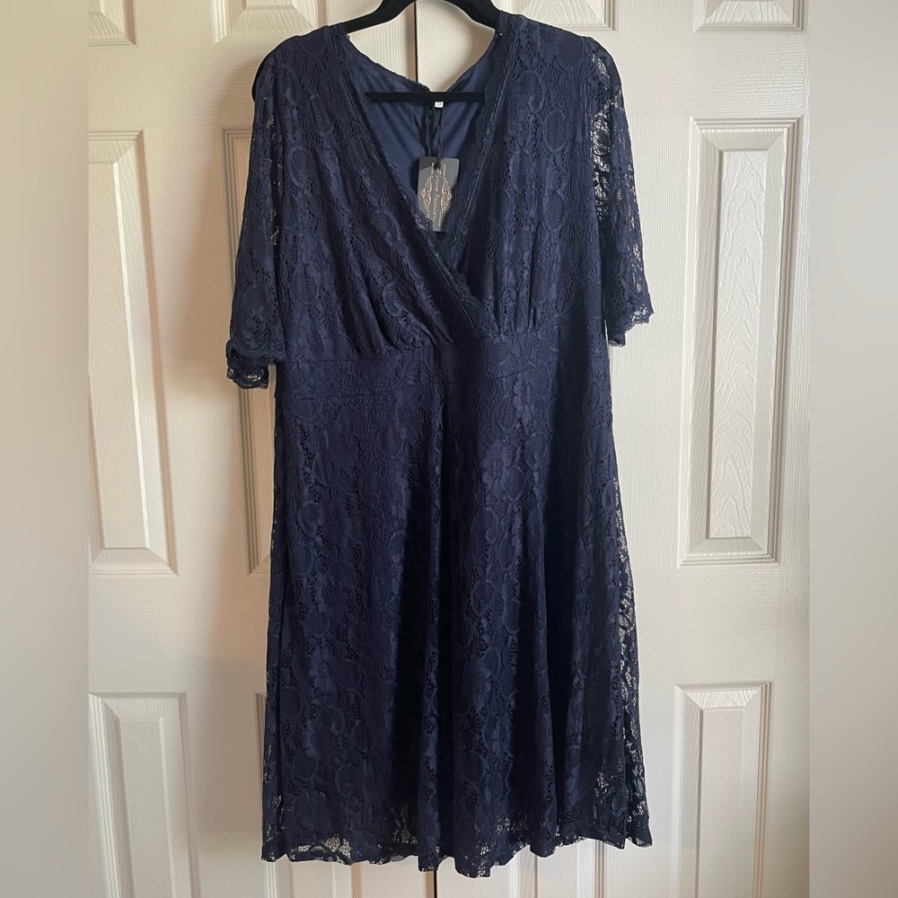 Lace Navy Blue Cocktail Dress Sz 20 NWT
